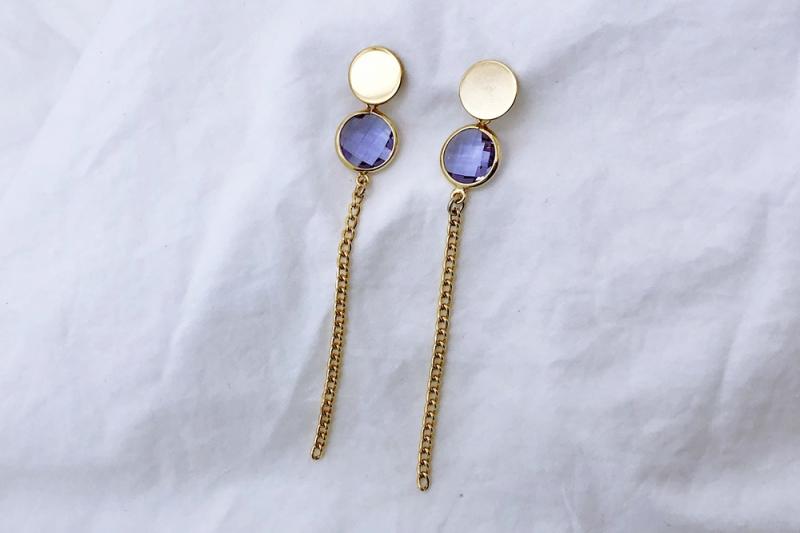 [Ozel] Simple Minimal Glass Earrings