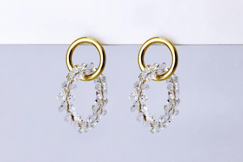 [Ozel] Layered Crystal Bead Earrings