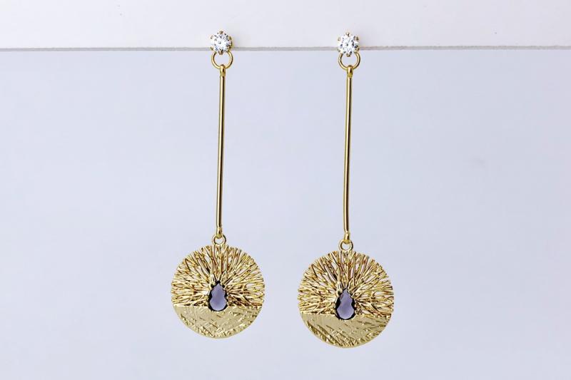 [Ozel] Chic Statement Glass Earrings