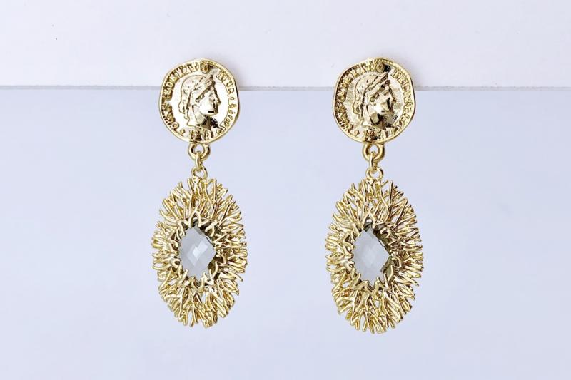 [Ozel] Chic statement glass earrings [