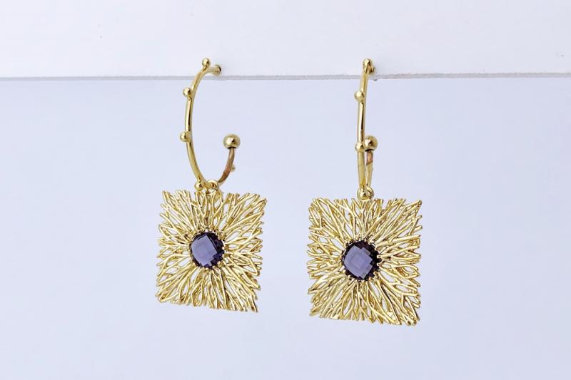 Statement look glass earrings [Ozel