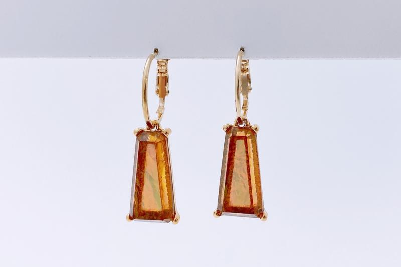 [Ozel] Statement Look Glossy Brass Zinc Alloy Earrings