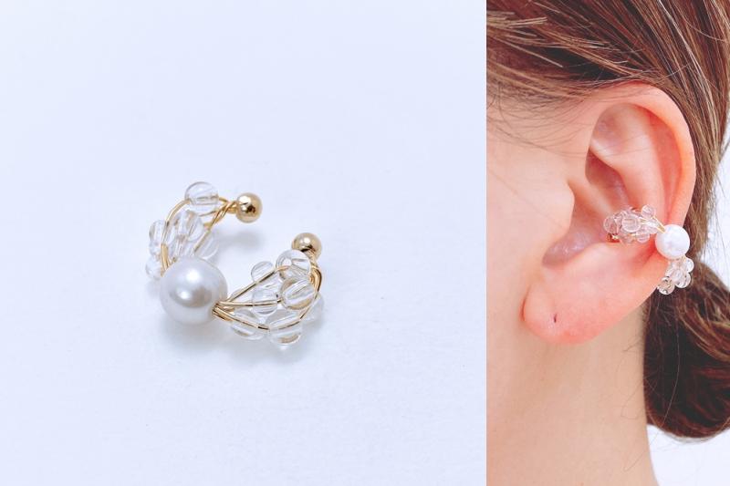 [Ozel] Luxurious Pearl Bead Ear Cuff