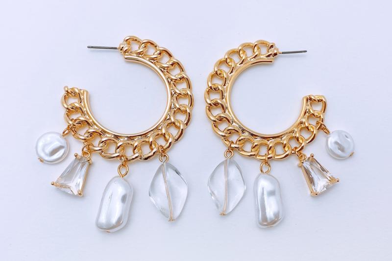 [Ozel] Romantic Mood Acrylic Pearl Glass Earrings