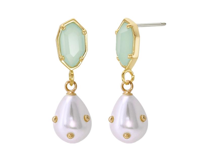 [Ozel] Shiny BRASS/ACRYLIC Glass Earring