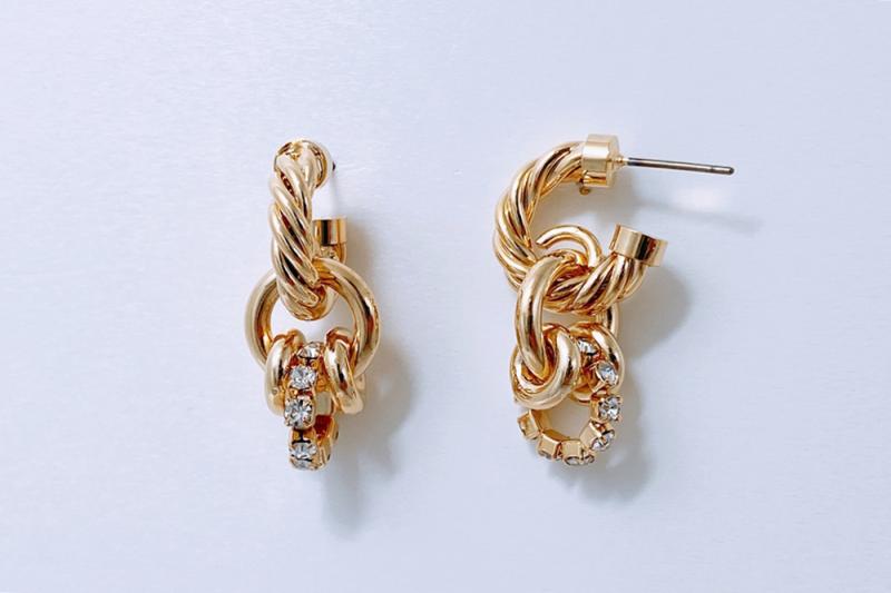 [Ozel] Feminine Glossy Brass Earrings