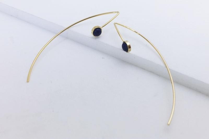 [Ozel] Casual Mood Glossy Howlite Gemstone Earrings