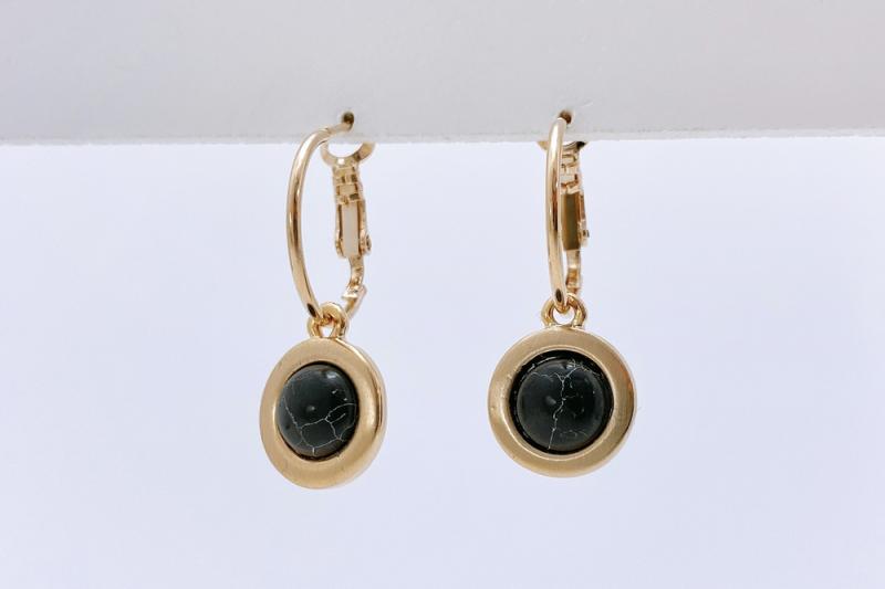 [Ozel] Stylish Howlite Gemstone Earrings [Ozel] Elegant Howlite