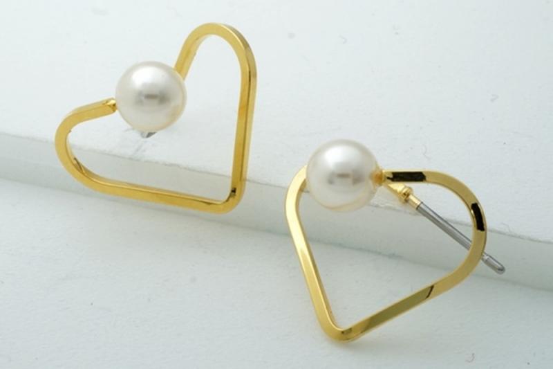 [Ozel] Shiny BRASS Pearl Earring