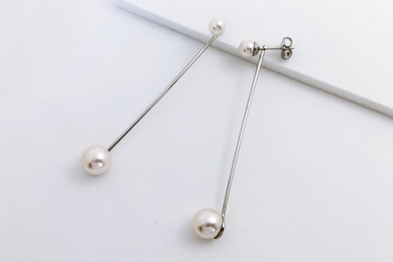 [Ozel] Shiny BRASS Pearl Earring