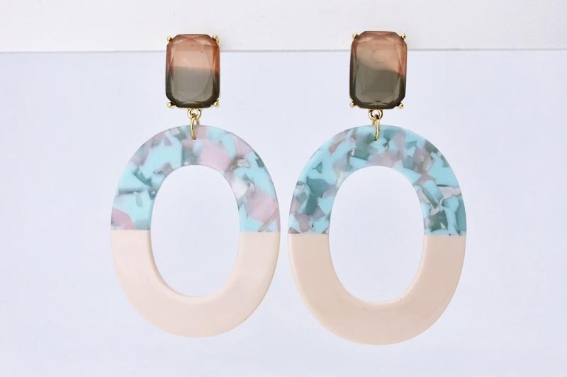 [Ozel] Shiny ZINC Glass Earring