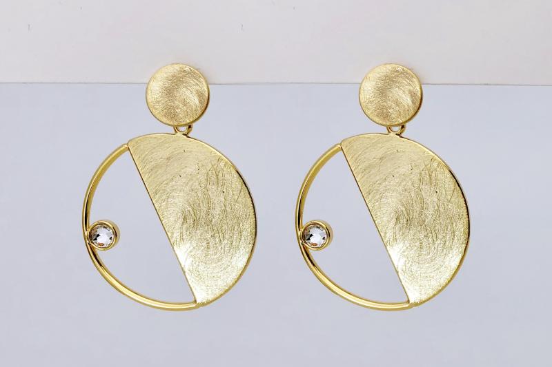 [Ozel] Shiny Curved BRASS Earring