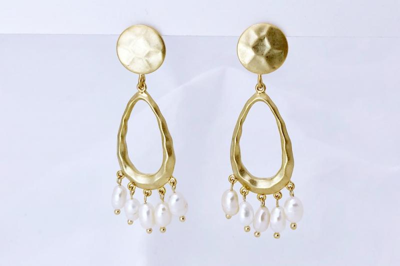 [Ozel] Vintage Vibe Vintage Plated Pearl Zinc Alloy Earrings