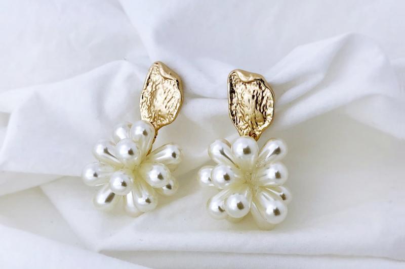 [Ozel] Vintage Vibe Pearl Zinc Alloy Earrings