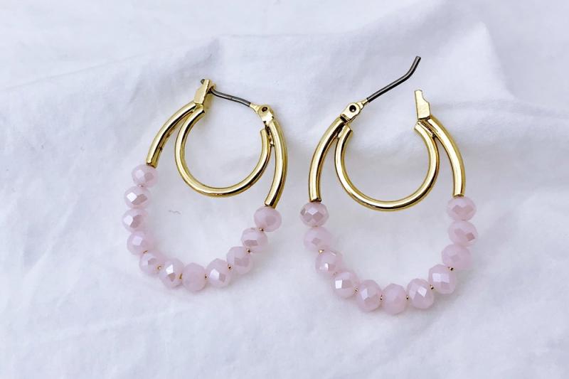 [Ozel] Vintage Vibe Glossy Brass Glass Bead Hairpin