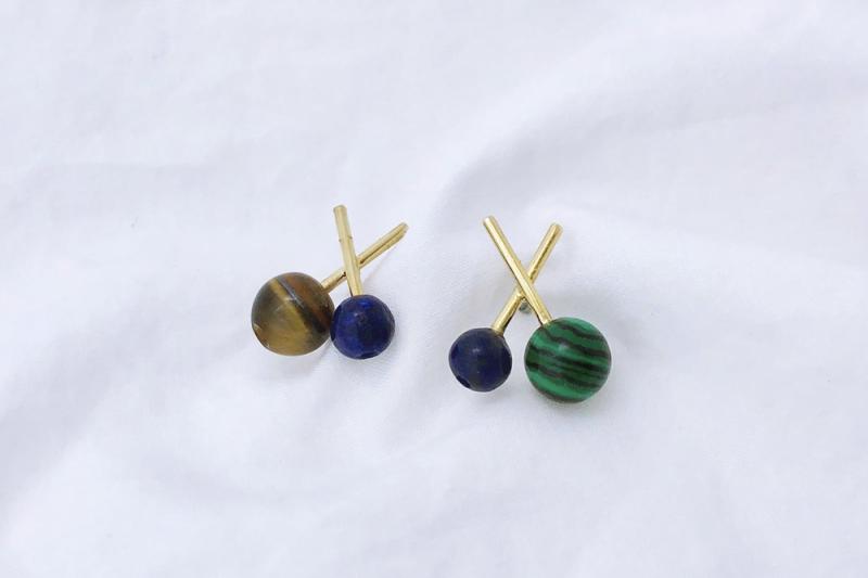 [Ozel] Elegant Glossy Brass Earrings