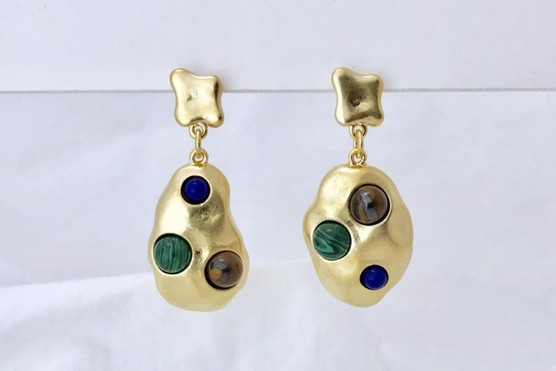 [Ozel] Unique Mood Glossy Zinc Alloy Earrings