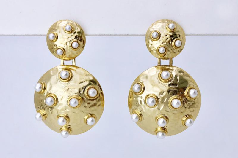 [Ozel] Stylish Vintage Plated Pearl Zinc Alloy Earrings