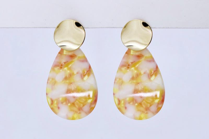 [Ozel] Subtle Charm Glossy Brass Earrings