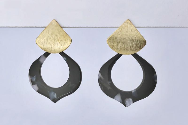 [Ozel] Vintage Vibe Matte Brass Earrings [