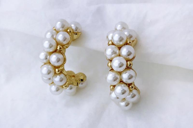 [Ozel] Romantic Mood Glossy Pearl Zinc Alloy Earrings