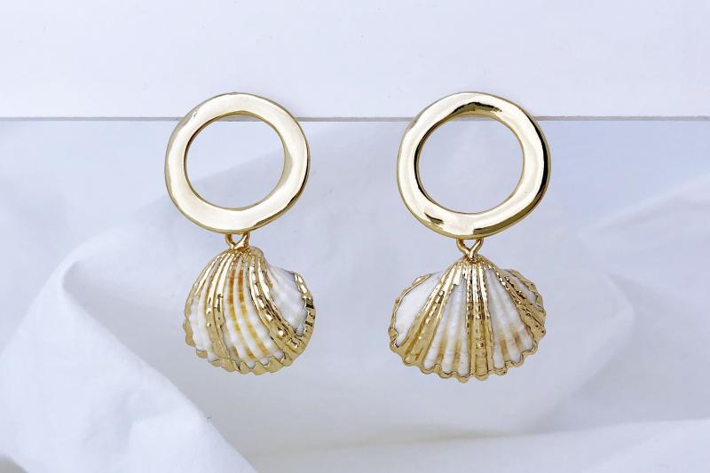[Ozel] Trendy Glossy Brass Earrings