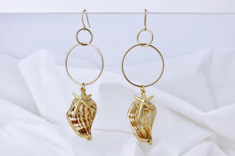 [Ozel] Unique Mood Glossy Wire Brass Zinc Alloy Earrings [