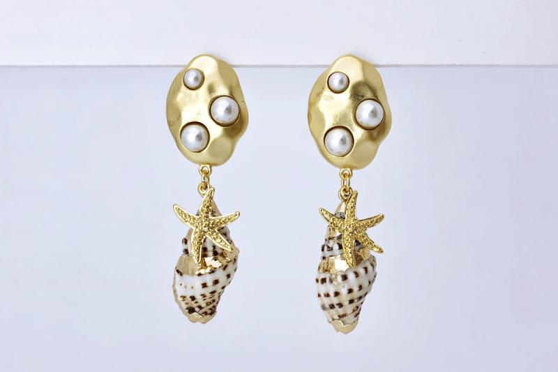 [Ozel] Subtle Charm Vintage Plated Pearl Zinc Alloy Earrings