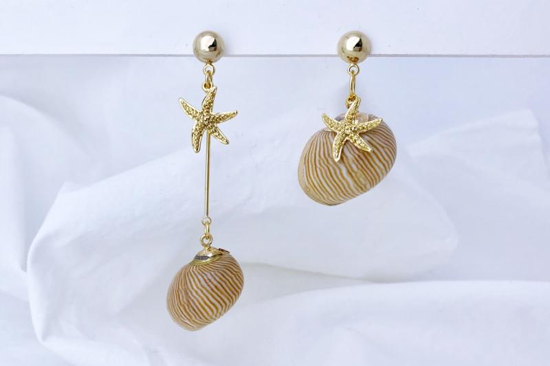 [Ozel] Vintage Vibe Glossy Brass Zinc Alloy Earrings
