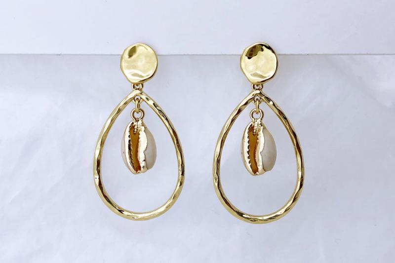 [Ozel] Romantic Mood Glossy Brass Zinc Alloy Earrings