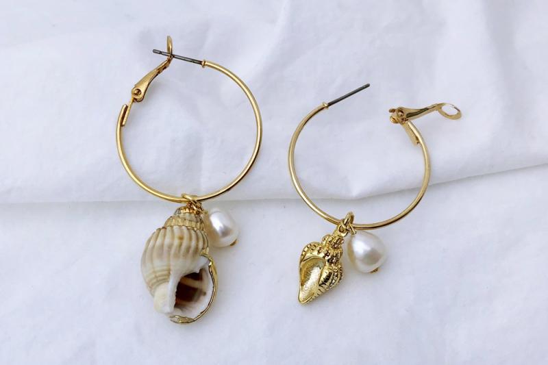 [Ozel] Modern Classic Glossy Wire Surgical Steel Zinc Alloy Earrings
