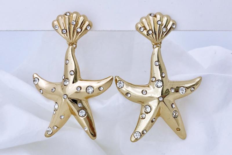 [Ozel] Subtle Charm Glossy Zinc Alloy Earrings