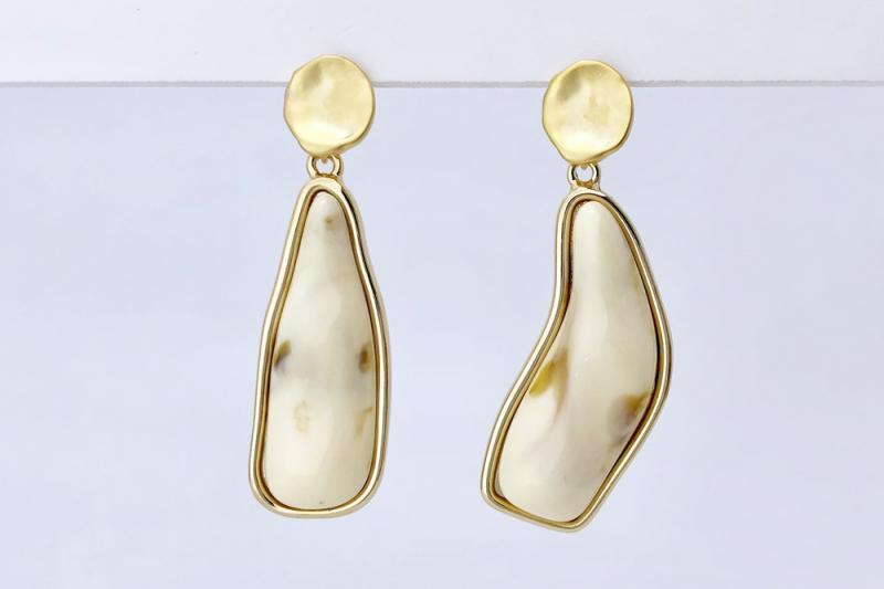 [Ozel] Romantic Mood Glossy Brass Zinc Alloy Earrings
