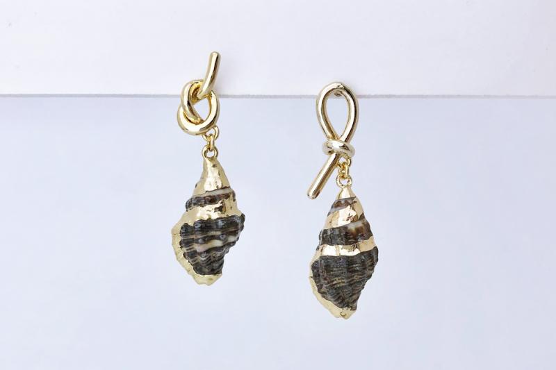 [Ozel] Statement Look Glossy Zinc Alloy Earrings