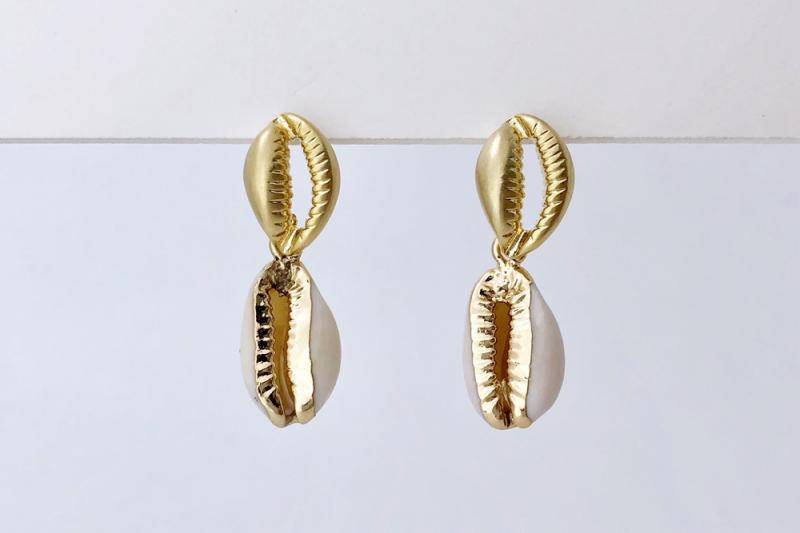 [Ozel] Chic Point Vintage Plated Earrings