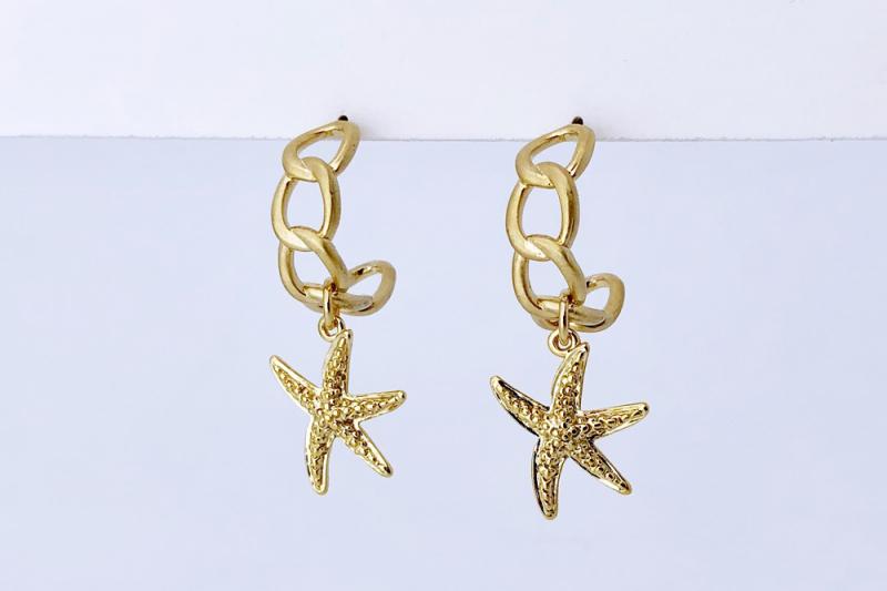[Ozel] Daily Point Vintage Plated Zinc Alloy Earrings