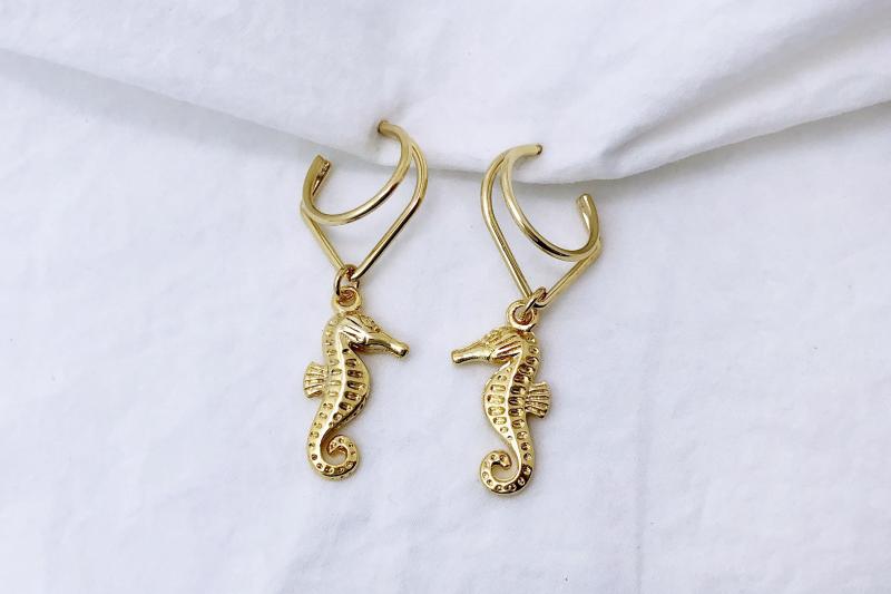 [Ozel] Layered Glossy Brass Zinc Alloy Earrings