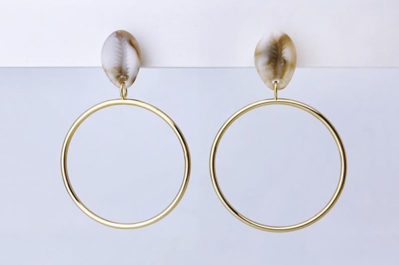 [Ozel] Unique Mood Glossy Wire Brass Earrings