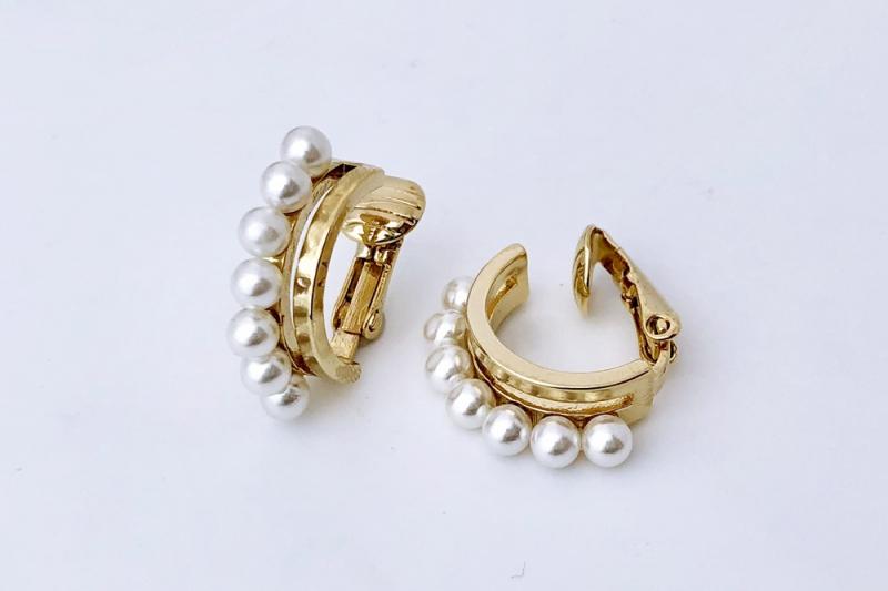 [Ozel] Shiny BRASS/ACRYLIC Pearl Hair Accessory