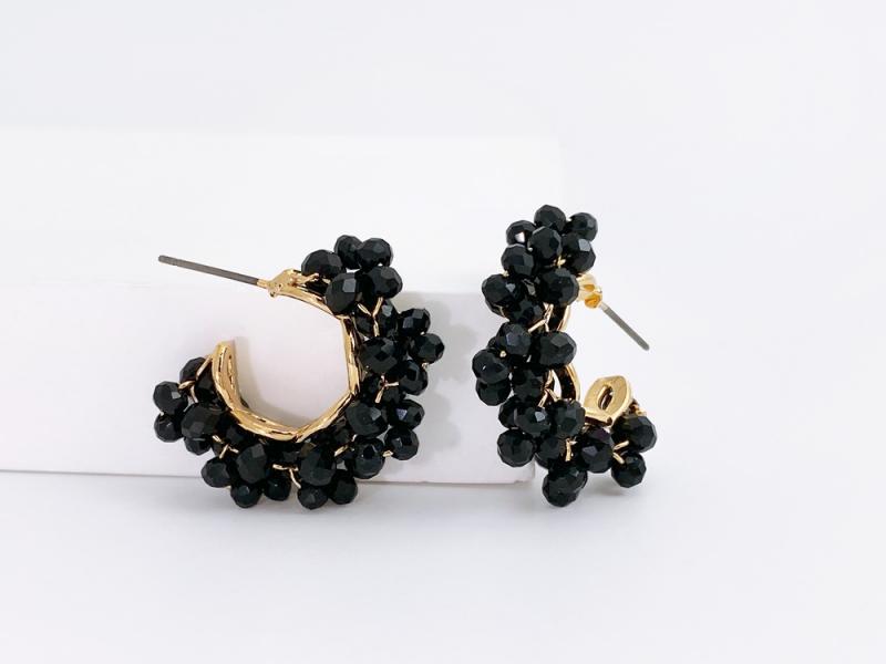 [Ozel] Shiny BRASS Glass Earring