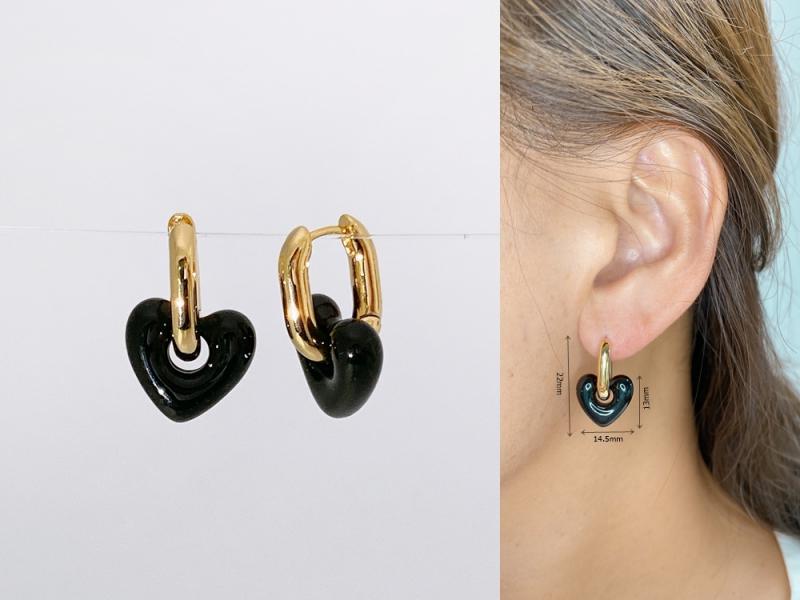 [Ozel] Shiny BRASS/ACRYLIC Earring