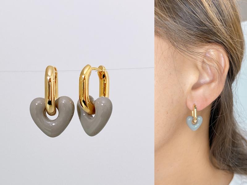 [Ozel] Shiny BRASS/ACRYLIC Earring