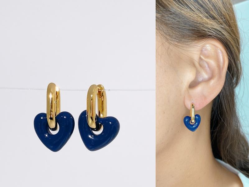 [Ozel] Shiny BRASS/ACRYLIC Earring