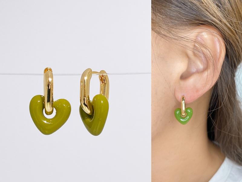 [Ozel] Shiny BRASS/ACRYLIC Earring