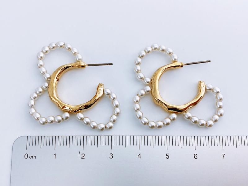 [Ozel] BRASS/ACRYLIC Pearl Earring