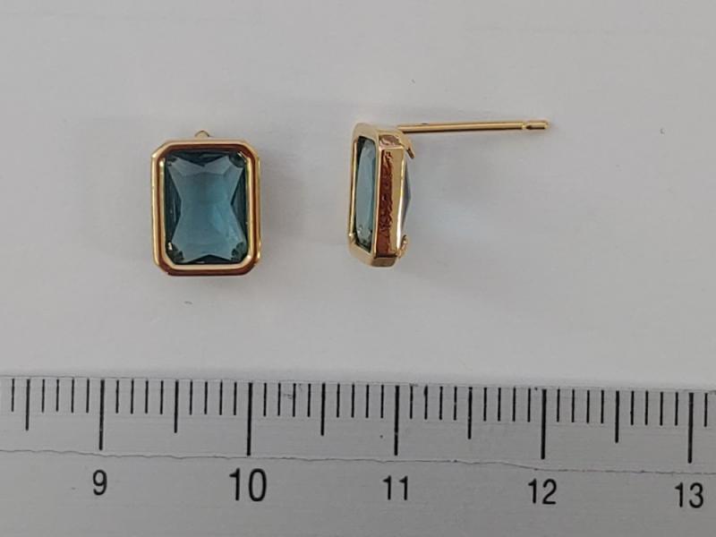 [Ozel] Shiny BRASS Glass Earring