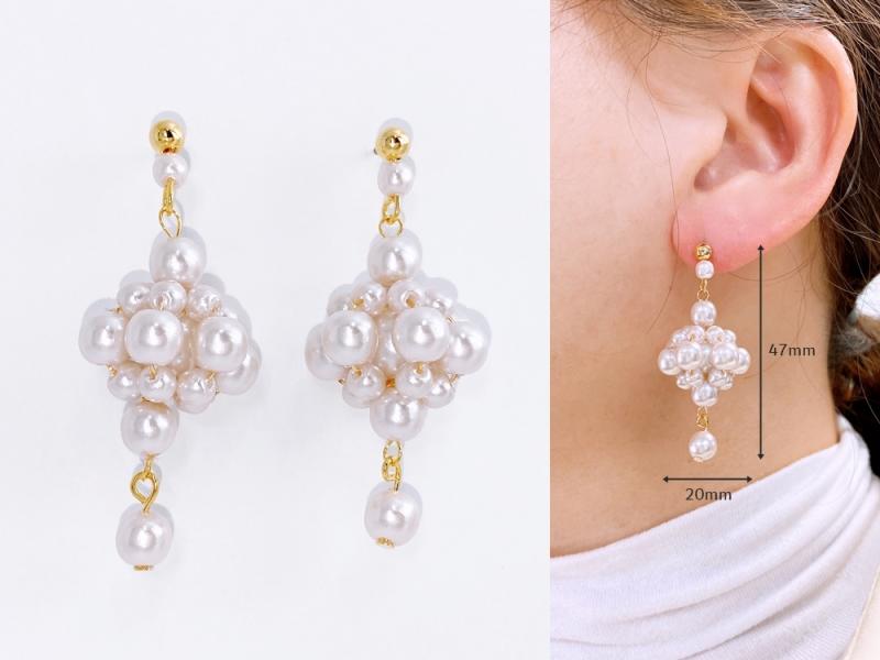 [오젤] 모던 클래식 유광 아크릴 진주 비즈 귀걸이