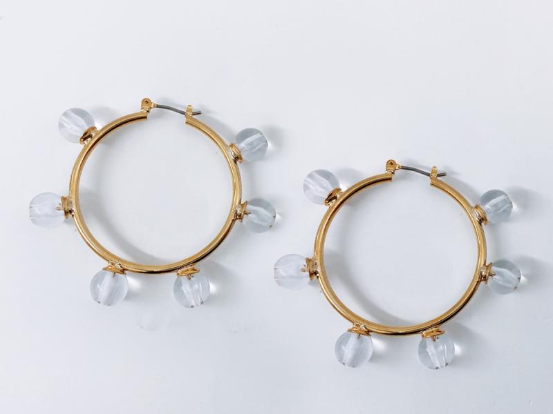 [Ozel] Shiny BRASS/ACRYLIC Earring
