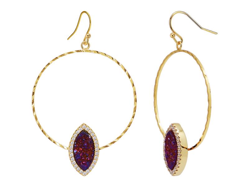 [Ozel] Shiny BRASS Cubic Zirconia Earring