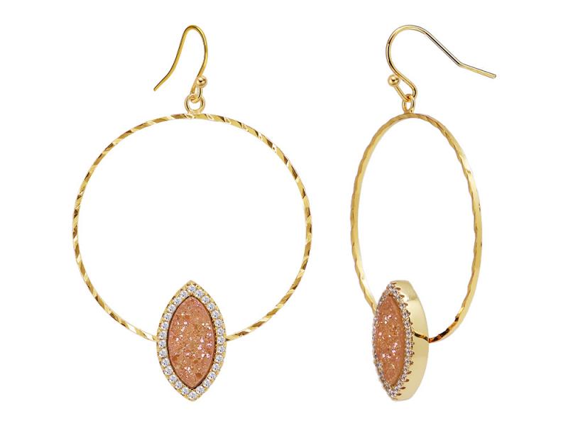 [Ozel] Shiny BRASS Cubic Zirconia Earring
